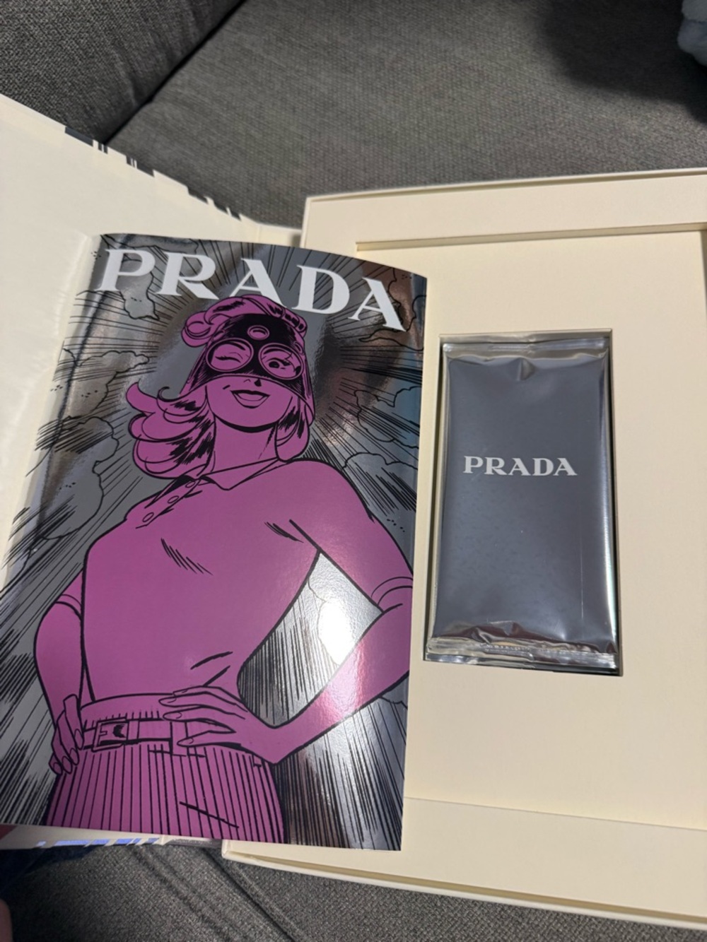 Prada Illustrated Card with Silver PRADA Packet